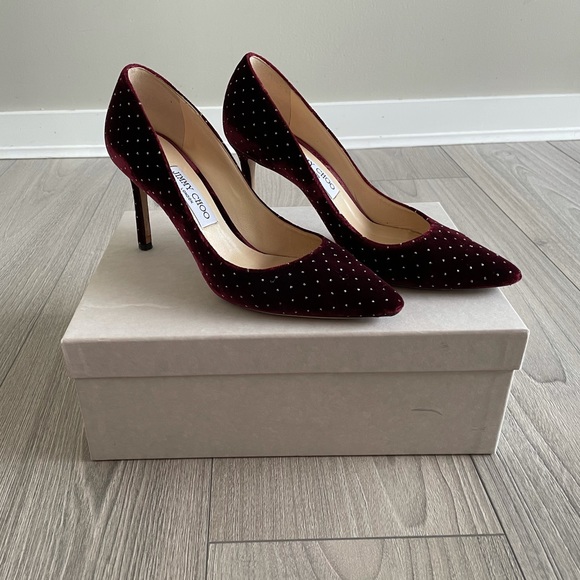 Jimmy Choo Romy 85 Velvet Pumps - Picture 2 of 6